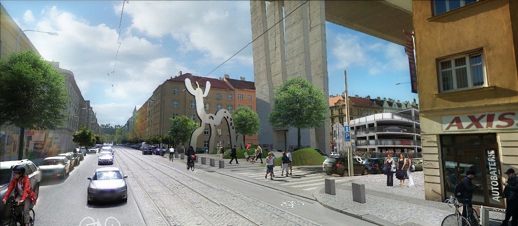 Vizualizace možné podoby rekonstrukce Jaromírovy ulice.